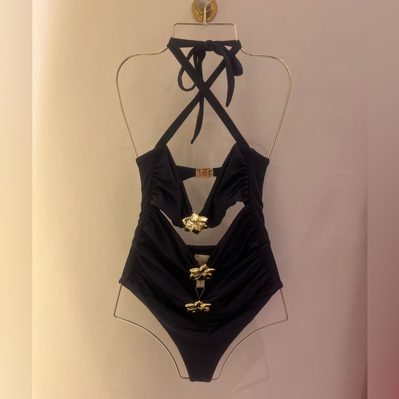 NEW Cin Cin Diamond Cutout One Piece - Black Size S - Picture 5 of 9